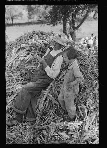 Farmer at sorghum mill, Lancaster County, Nebraska
