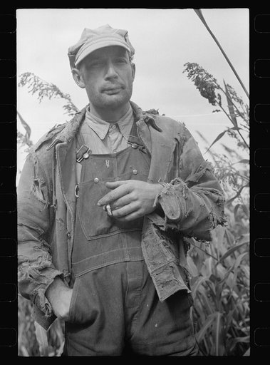 Coffey County, Kansas. Smoking a cigarette