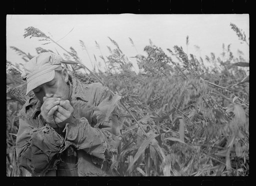 Coffey County, Kansas. Lighting a cigarette