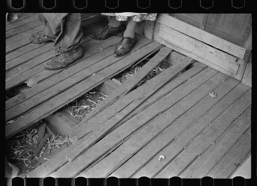 Front porch of Negro tenant farmer's home. Kansas
