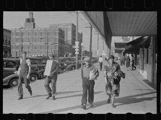 Farmers in town on Saturday afternoon, Lincoln, Nebraska