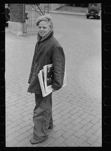 Boy who sells papers around the stockyards, South Omaha, Nebraska