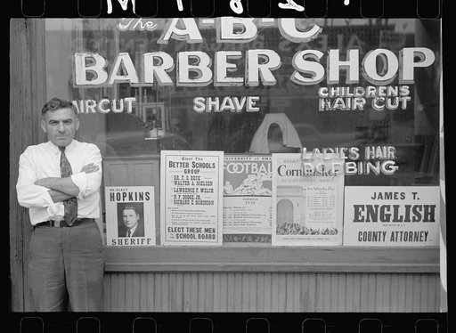 Barber and shop, South Omaha, Nebraska
