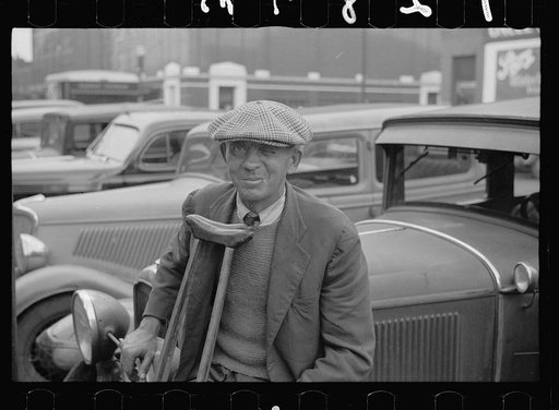 War veteran selling pencils in Omaha, Nebraska