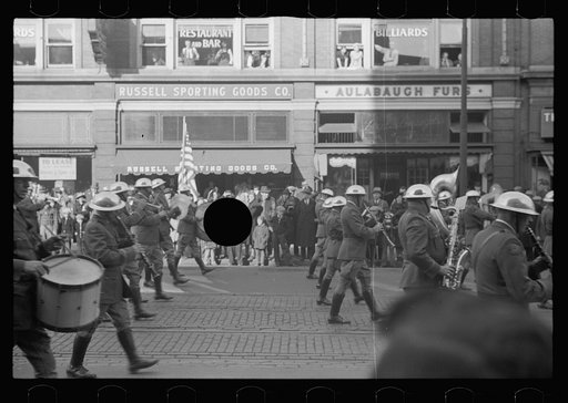 Untitled photo, possibly related to: Armistice Day parade, Omaha, Nebraska