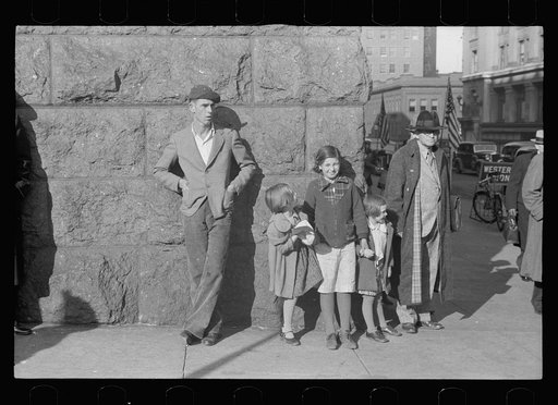 Watching Armistice Day parade, Omaha, Nebraska