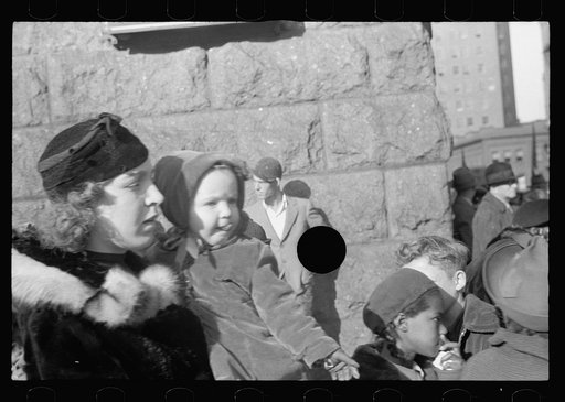Untitled photo, possibly related to: Watching Armistice Day parade, Omaha, Nebraska