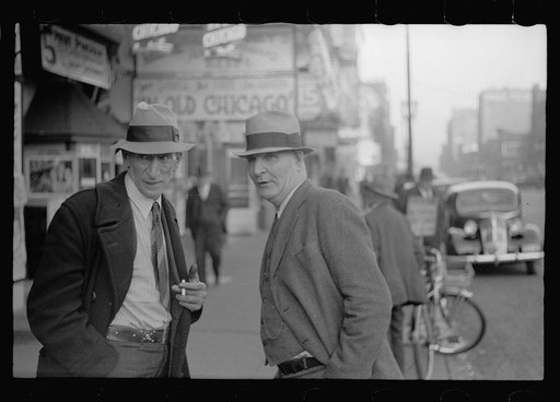 Men on lower Douglas Street, Omaha, Nebraska