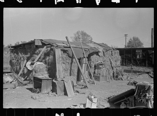 House built of bales of hay, Lexington, Nebraska