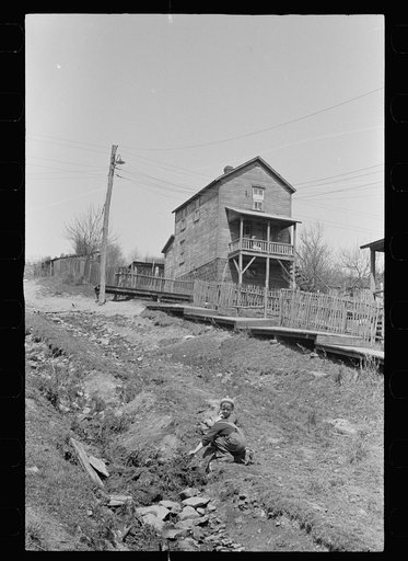 Children playing in street of company town. Kempton, West Virginia