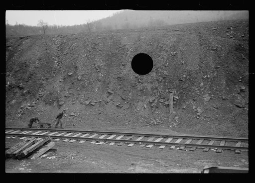 Untitled photo, possibly related to: Miner's sons bringing home salvaged coal during May 1939 coal strike.  Kempton, West Virginia
