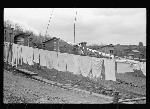 Clothes lines and privies. Kempton, West Virginia