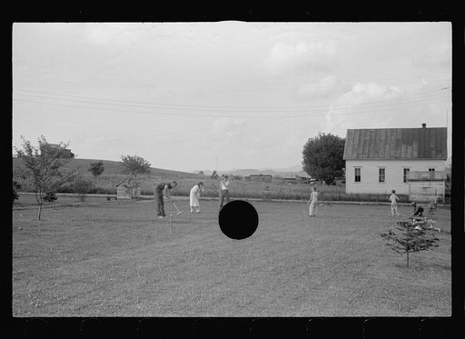 Untitled photo, possibly related to: Croquet game, Tygart Valley Homesteads, West Virginia