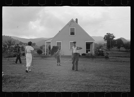 Untitled photo, possibly related to: Croquet game, Tygart Valley Homesteads, West Virginia