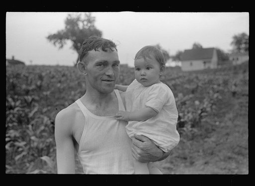 Father and daughter at Tygart Valley Homesteads, West Virginia