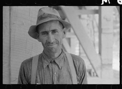 Homesteader who works in the limestone quarry. Tygart Valley Homesteads, West Virginia