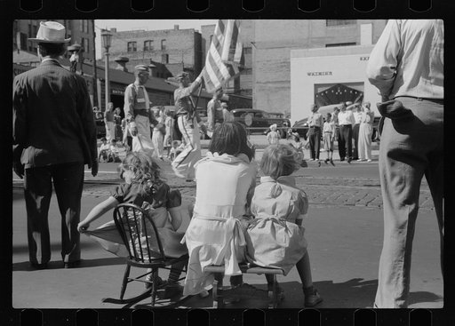 Untitled photo, possibly related to: Children watching parade, Letter Carriers Convention, Milwaukee, Wisconsin