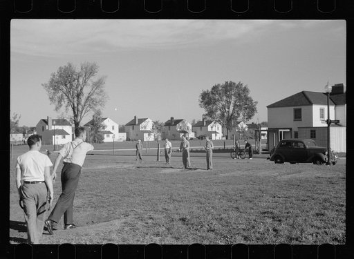 Pitching horseshoes, Greendale, Wisconsin