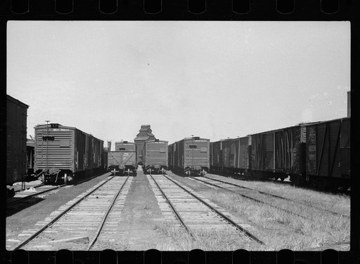 Untitled photo, possibly related to: Railroad yards, Minneapolis, Minnesota