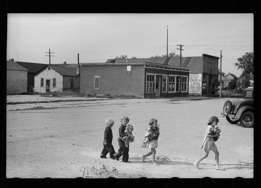 Untitled photo, possibly related to: Main street of Kelliher, Minnesota, once a booming lumber town