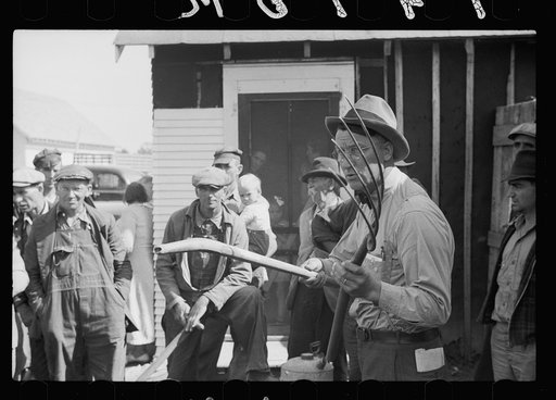 Untitled photo, possibly related to: Ladies who are serving lunch at auction near Tenstrike, Minnesota