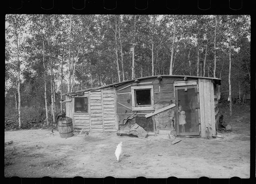 Untitled photo, possibly related to: County supervisor visiting family of FSA (Farm Security Administration) rehabilitation borrower, Lake of the Woods County, Minnesota