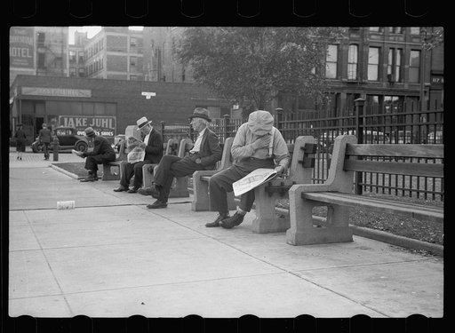 Untitled photo, possibly related to: Man on park bench, Gateway District, Minneapolis, Minnesota