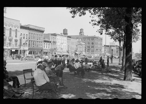 Untitled photo, possibly related to: Men sitting in the park, Gateway District, Minneapolis, Minnesota