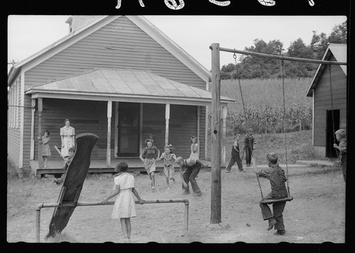 Untitled photo, possibly related to: Lunch pails in rural school, Wisconsin