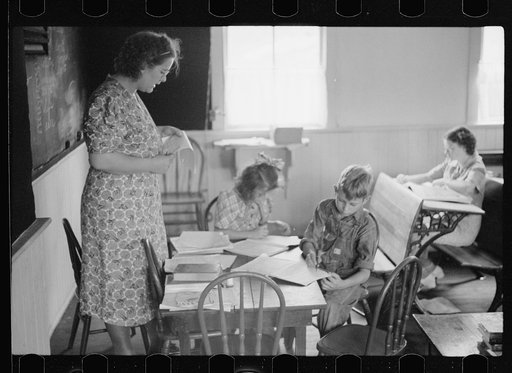 Untitled photo, possibly related to: Rural schoolroom, Wisconsin