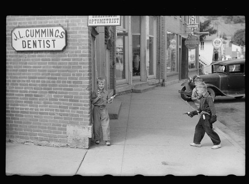 Untitled photo, possibly related to: Toy gun fight, Boscobel, Wisconsin