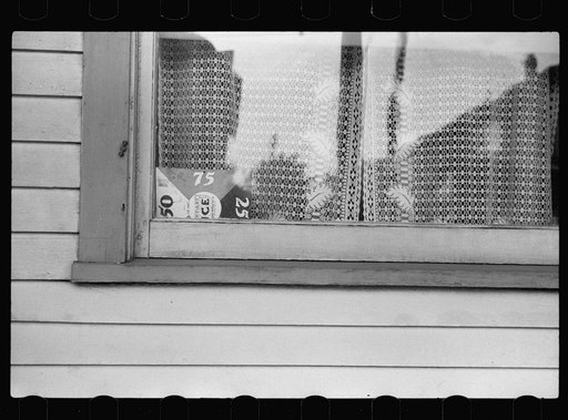 Ice sign in window, Minneapolis, Minnesota