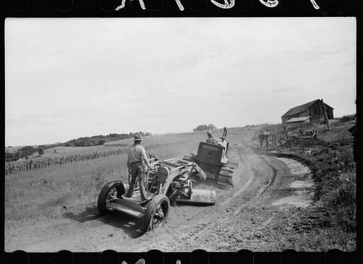CCC (Civilian Conservation Corps) working with Soil Conservation Service making diversion terrace to prevent gullying, Vernon County, Wisconsin