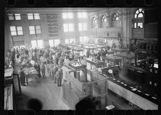 Untitled photo, possibly related to: Open grain market, Minneapolis Grain Exchange, Minneapolis, Minnesota
