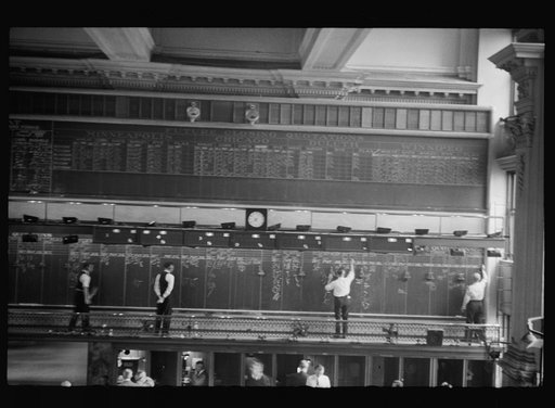 Untitled photo, possibly related to: Bidding on futures, Minneapolis Grain Exchange, Minnesota