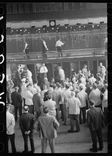 Untitled photo, possibly related to: Bidding on futures, Minneapolis Grain Exchange, Minnesota
