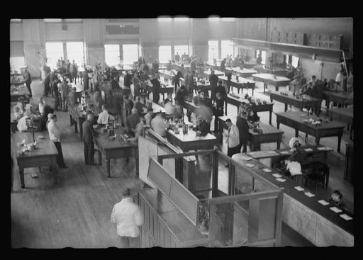 Untitled photo, possibly related to: Buyer at open grain market, Minneaplis Grain Exchange, Minnesota