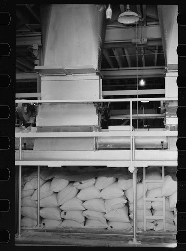 Untitled photo, possibly related to: Packing flour at Pillsbury mill, Minneapolis, Minnesota