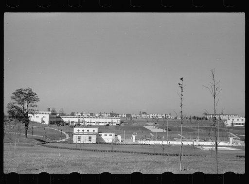 Greenhills, Ohio, swimming pool in foreground