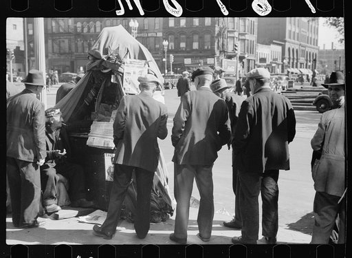 Untitled photo, possibly related to: Newsstand, Gateway District, Minneapolis, Minnesota
