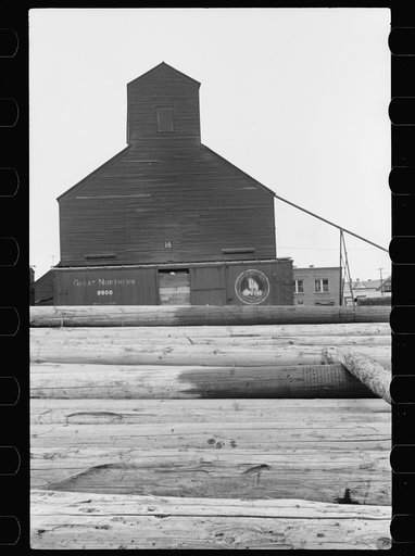 Untitled photo, possibly related to: Country grain elevator, Litchifeld, Minnesota