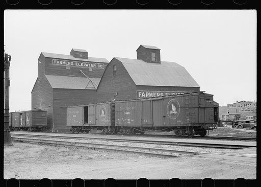 Untitled photo, possibly related to: Country grain elevator, Litchifeld, Minnesota