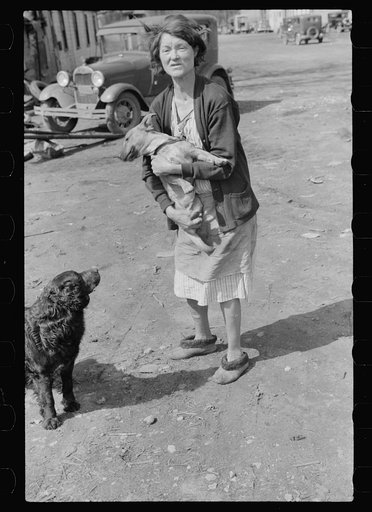 Untitled photo, possibly related to: Resident of river bottoms shacktown. Dubuque, Iowa