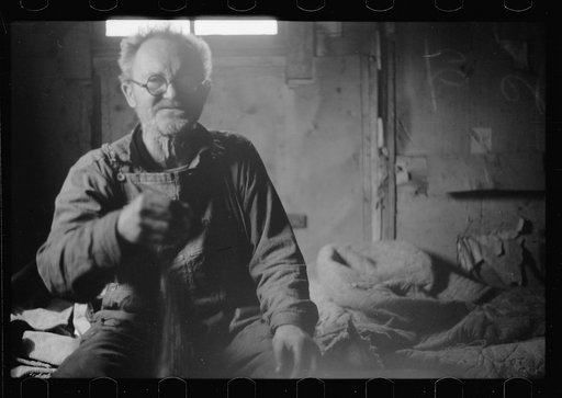 Untitled photo, possibly related to: Resident of shacktown, Dubuque, Iowa