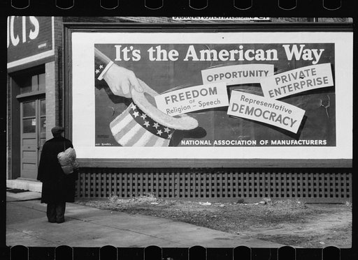Untitled photo, possibly related to: National Association of Manufacturers sign, Dubuque, Iowa