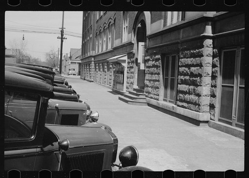 Employees' cars at sash and door mill, Dubuque, Iowa
