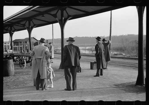 Waiting for the train to Minneapolis, East Dubuque, Illinois