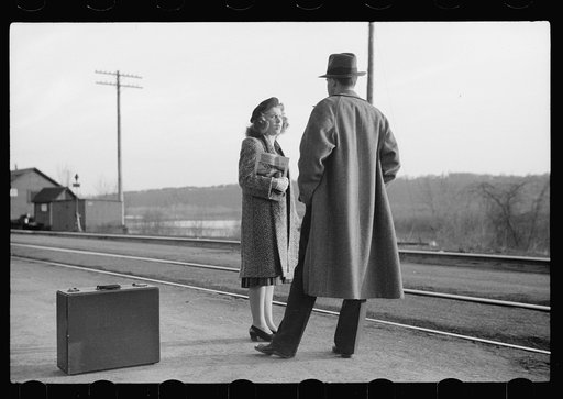 Waiting for the train to Minneapolis, East Dubuque, Illinois