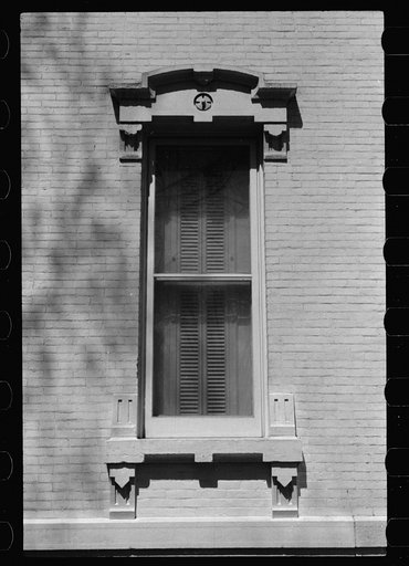 Window in funeral home. Dubuque, Iowa