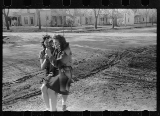 Untitled photo, possibly related to: Girl swinging, Woodbine, Iowa